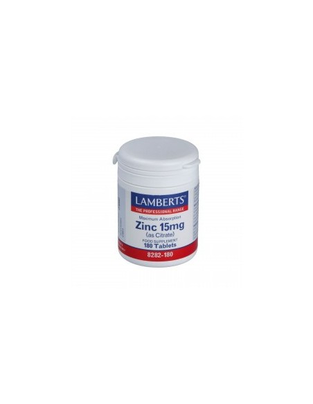 Zinc (Como Citrato) 15 Mg. 180Comp. Lamberts