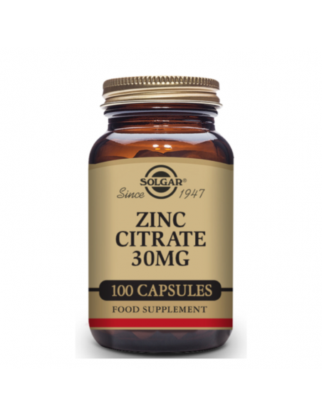 Citrato De Zinc 30Mg. 100Cap. Solgar