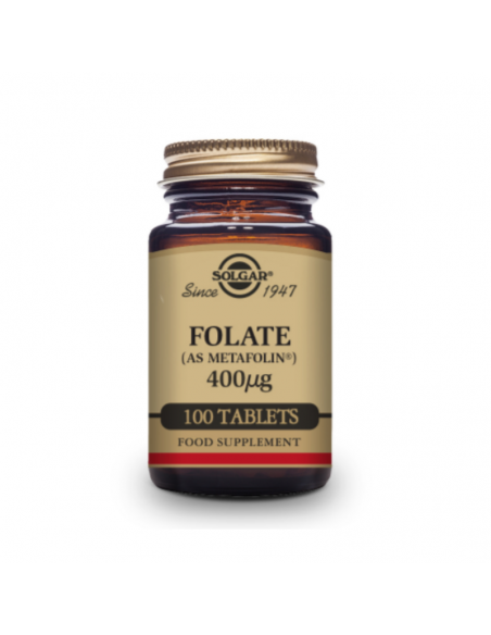 Folato (Como Metafolin) 400Mcg. 100Comp. Solgar