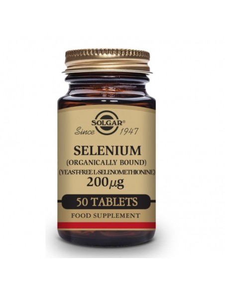 Selenio 200Mcg (Sin Levadura) 50Comp Solgar