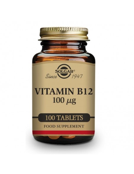 Vitamina B12 (Cianocobalamina) 100Mcg. 100Comp. Solgar