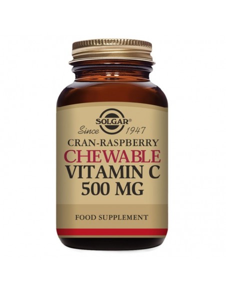 Vitamina C 500Mg. Frambuesa 90Comp.Masticables Solgar
