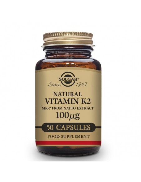 Vitamina K2 100Mcg.(Menaquinona-7) 50Cap.Veg Solgar