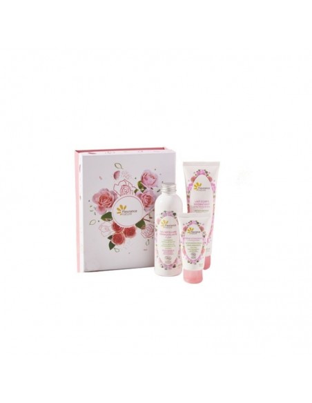 Cofre Rosa Leche Corp+Agua Micelar+Crema Hidratan Fleurance Nature