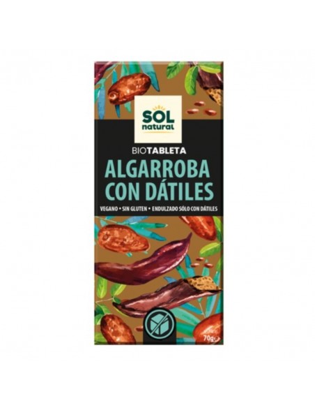  Algarroba Con Datiles Tableta 70Gr. Bio Sg Vegan Sol Natural