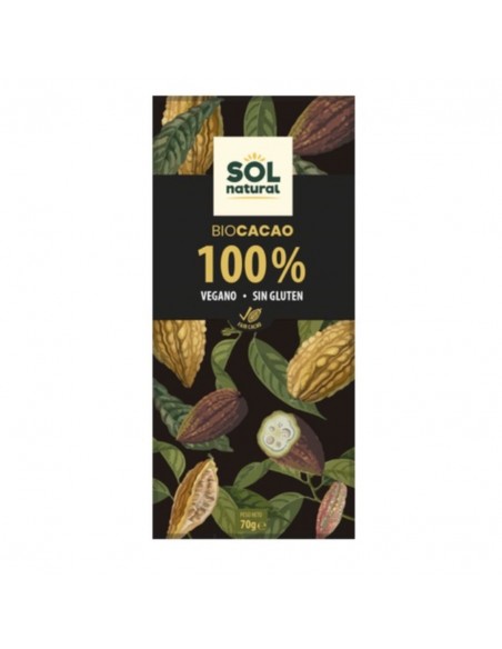 Chocolate Cacao Puro 100% 70Gr. Bio Sol Natural
