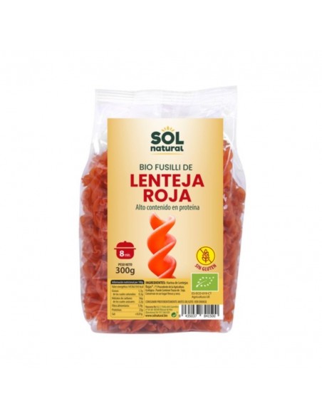  Fusilli Lenteja Roja 300Gr. Sol Natural