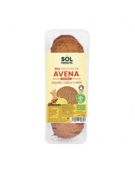  Galletas De Avena Jengibre Canela Limon 175Gr. Bio Sol Natural