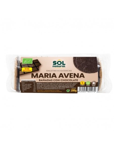 Galletas De Avena Maria Bañadas De Choco 200Gr Sg Sol Natural
