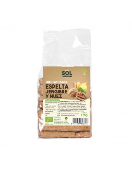 Galletas De Espelta Con Jengibre Y Nuez 175Gr. Bio Sol Natural