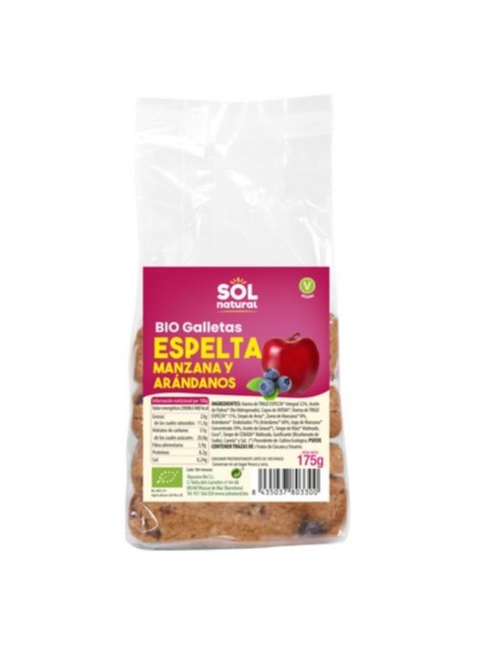  Galletas De Espelta Manzana Arandanos 175Gr. Bio Sol Natural