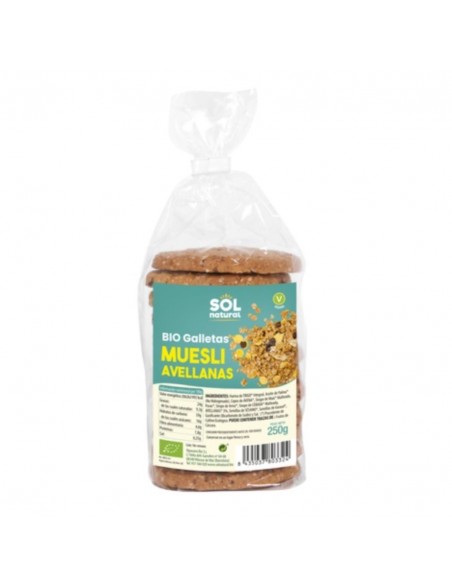  Galletas De Muesli Y Avellanas 250Gr. Sol Natural