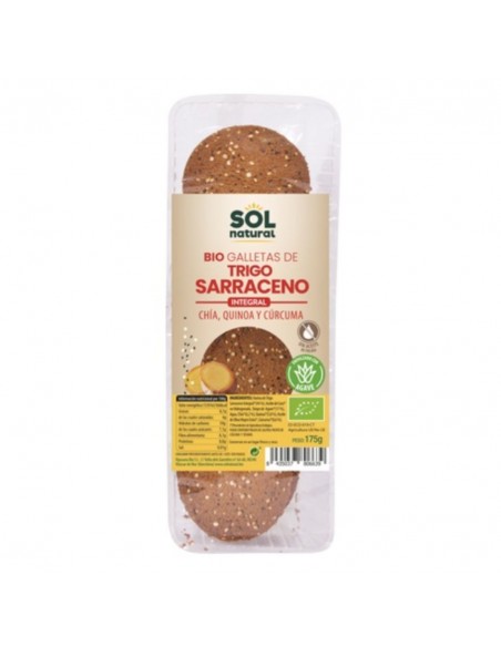 Galletas De Trigo Sarraceno Chia Quinoa 175Gr. Bio Sol Natural