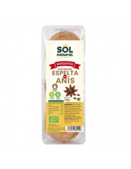  Rosquitos De Espelta Con Anis 150Gr. Sol Natural