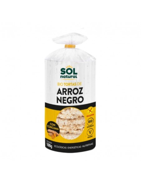 Tortas De Arroz Negro Y Curcuma 100Gr. Sol Natural