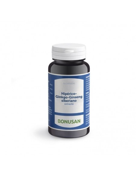 Hiperico-Ginkgo-Ginseng Siberiano Extracto 90Vcap. Bonusan