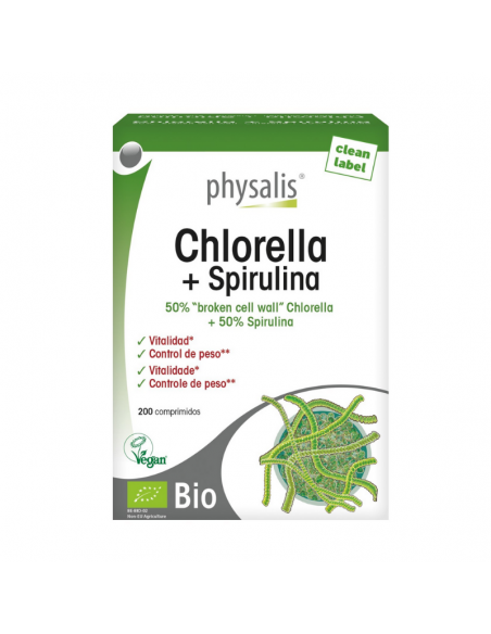 Chlorella+Spirulina Bio 200Comp. Physalis