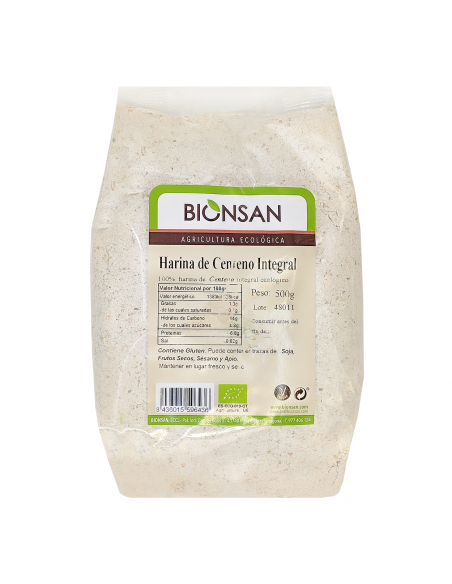 Harina de Centeno Integral Ecológica 500gr Bionsan consumo pref. 10/25